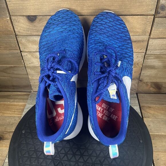 Nike Womens Sz 6 Roshe NM Flyknit Rio QS Blue Running Shoes 835894-400 - Picture 5 of 10